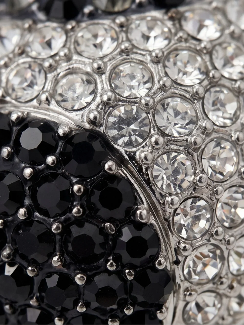 Art Deco Big & Bold Cocktail Dome Ring Black & White CZ’s Size 6 - 7